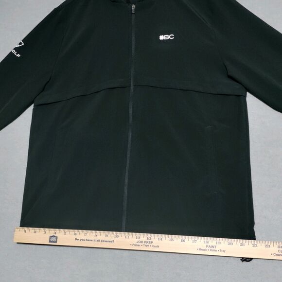 Black Clover Hooded Jacket Mens MEDIUM Black Full Zip TOP GOLF Logo Embroidered - Picture 14 of 16